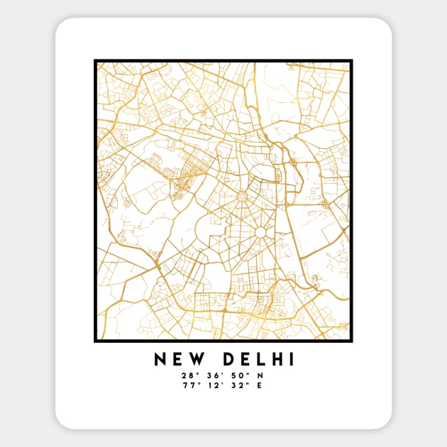 NEW DELHI INDIA CITY STREET MAP ART Sticker by deificusArt